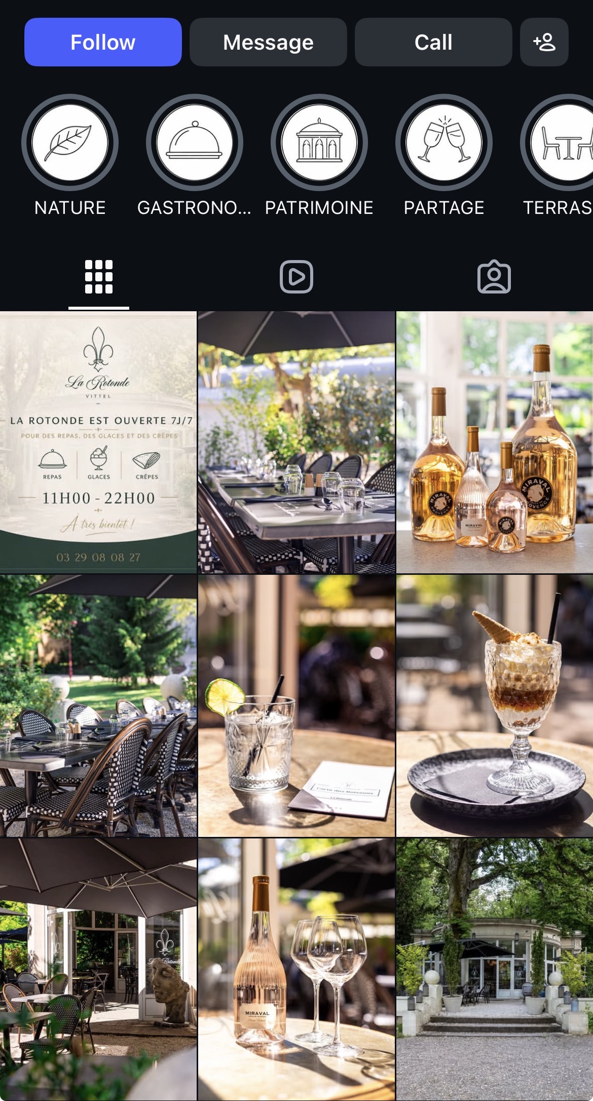 Live Instagram feed managed by Catspace - boutique restaurant client